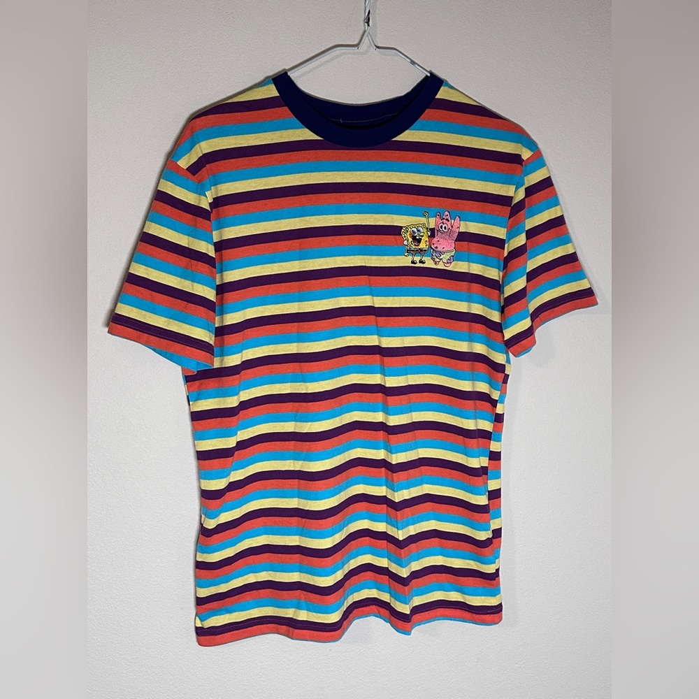 Nickelodeon SpongeBob Multi Color Stripped Tshirt Size small